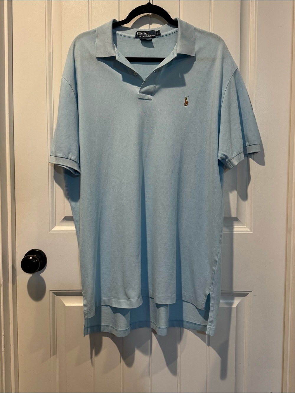 Polo by Ralph Lauren Men's Pale Blue Polo Shirt